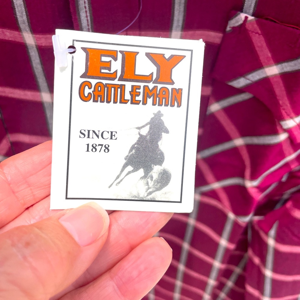 ELY Cattleman Men's Red Plaid Shirt SZ XL NEW